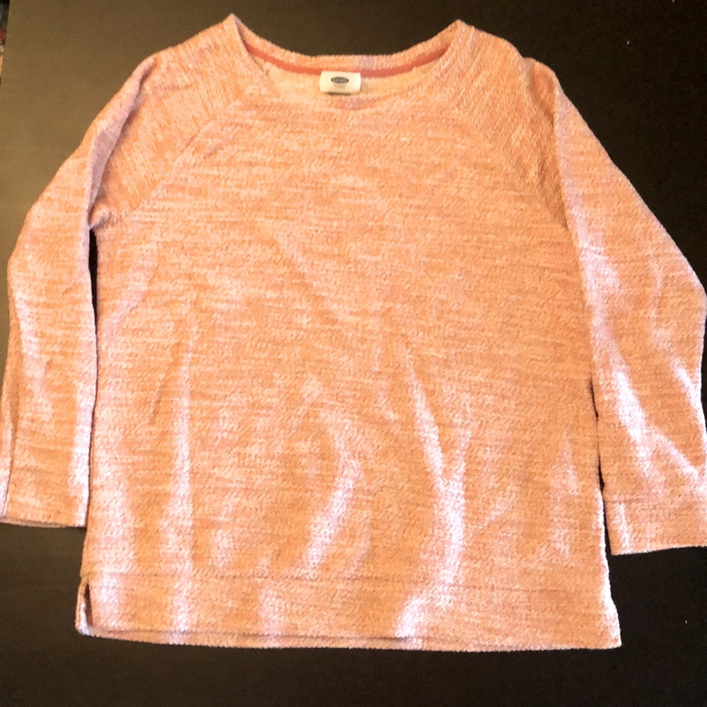 Old Navy Pink/White Sweater/Sweatshirt
